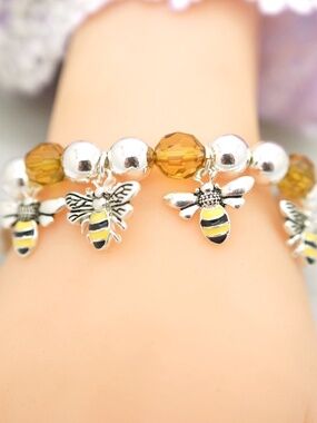 Honey Droplet Bumble Bee Bracelet